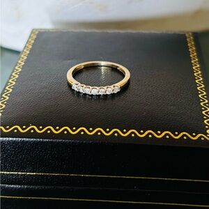 14K Gold Diamond Accent Women's Stack Ring in Gold
